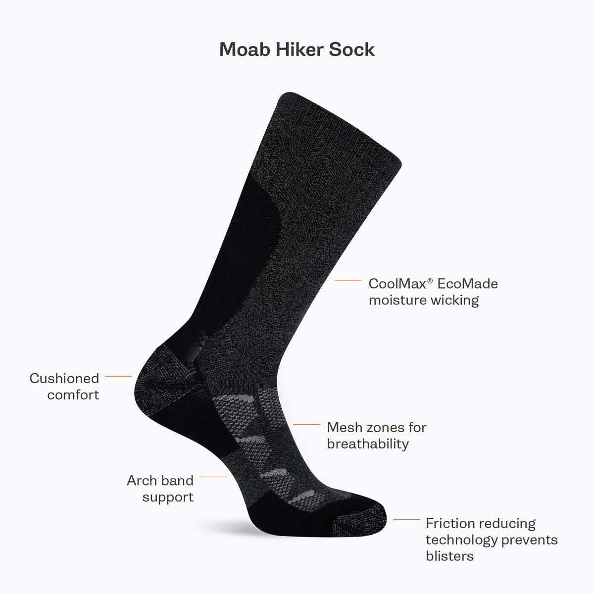 Merrell New Moab Hiker Crew  Sock - Socks