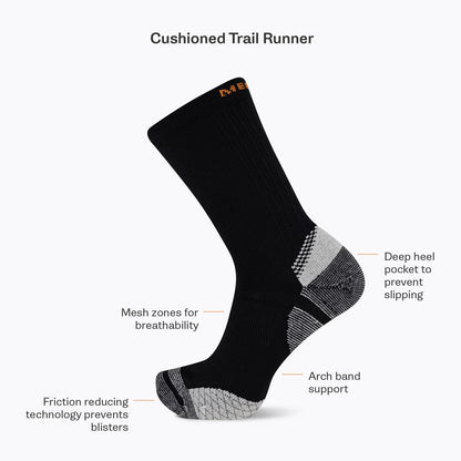 Merrell Essential Cushion Trail Runner Tab Sock - Socks